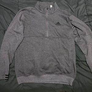 Adidas Men's Gray Half-Zip Sweater